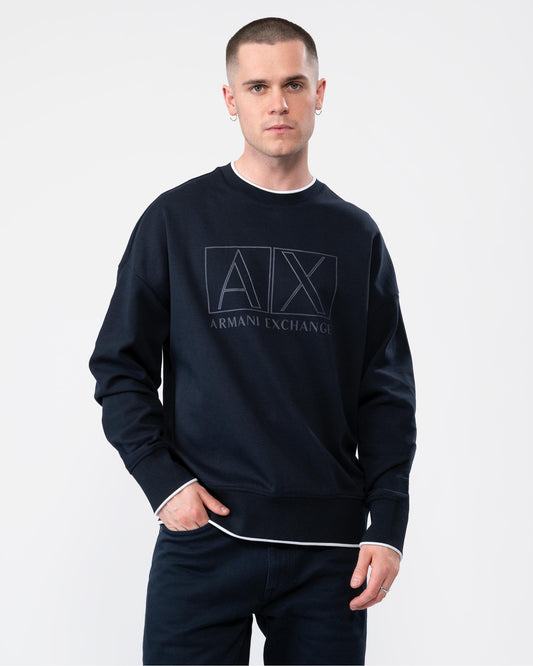 Armani Exchange Mens Large AX Outline Logo Sweatshirt