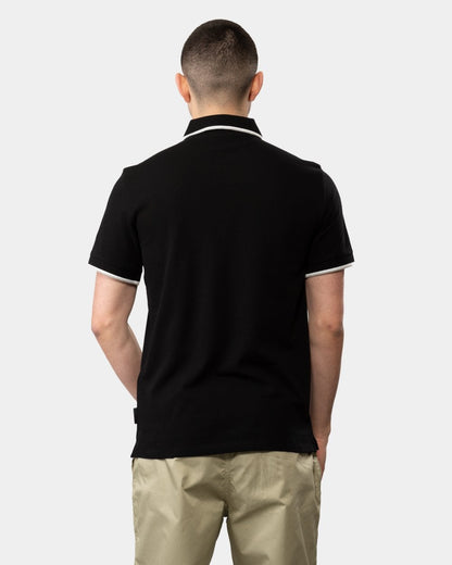 Armani Exchange Mens Small Logo Pique Polo Shirt - Black