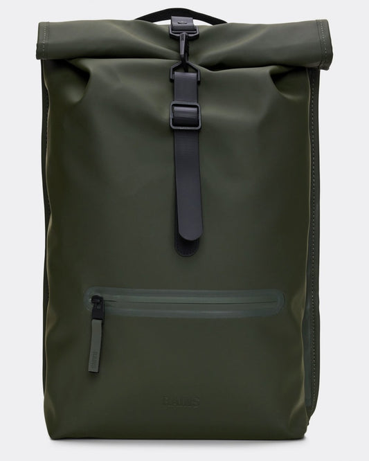 Rains Unisex Rolltop Rucksack - 03 Green