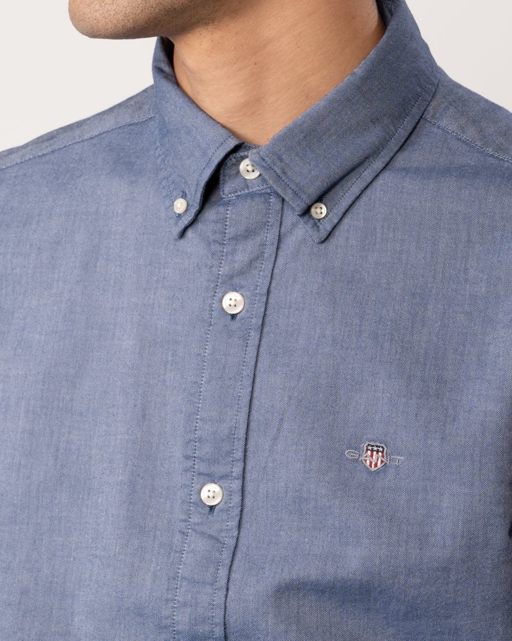 GANT Mens Slim Fit Long Sleeve Oxford Shirt - 423 Persian Blue