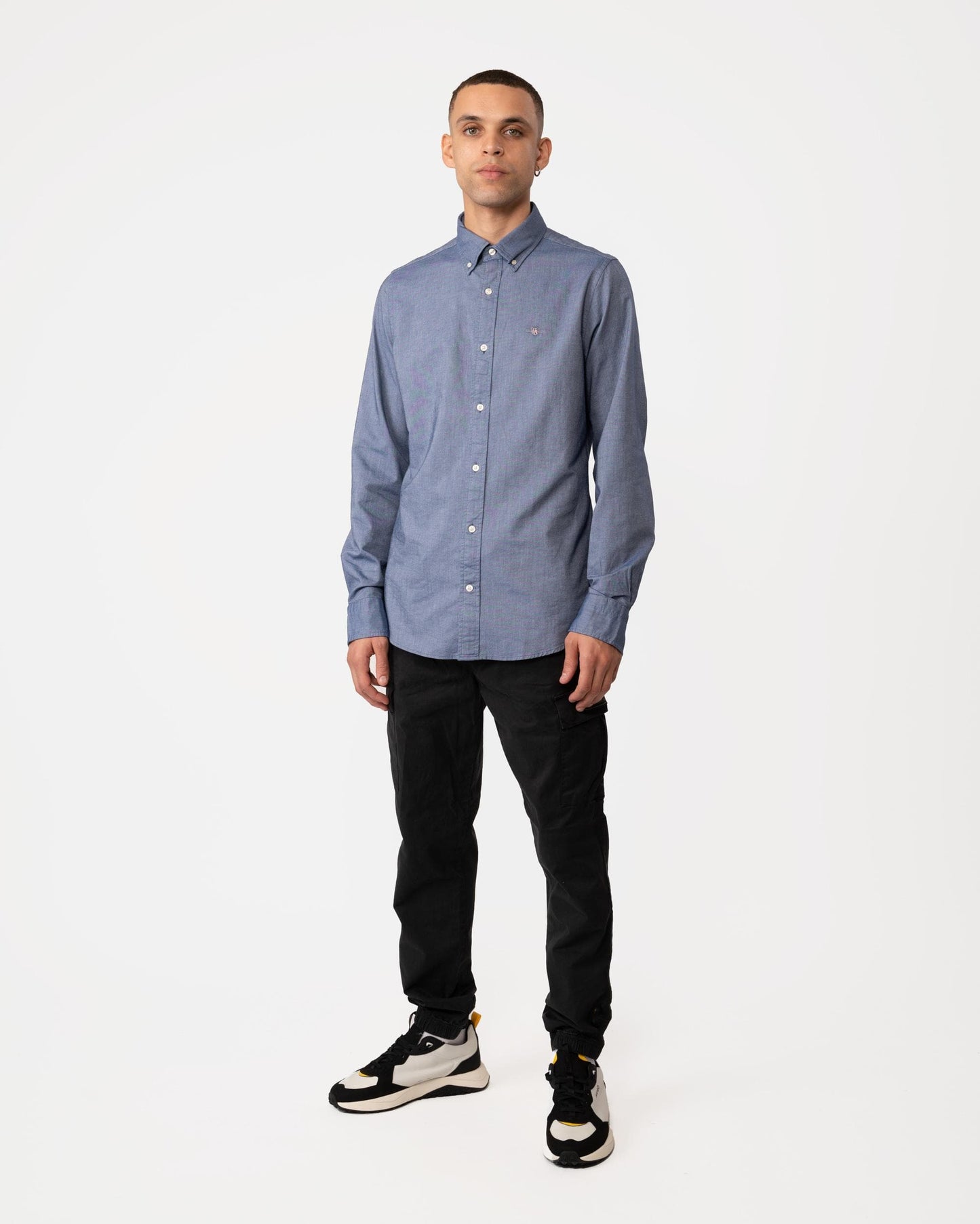 GANT Mens Slim Fit Long Sleeve Oxford Shirt - 423 Persian Blue