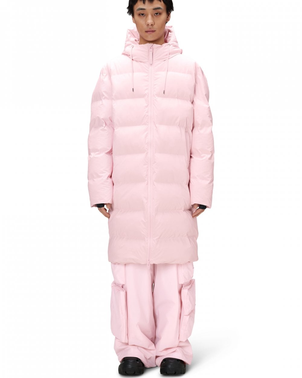 Rains Alta Long Unisex Puffer Jacket - 78 Candy