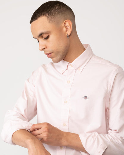 GANT Mens Slim Fit Long Sleeve Oxford Shirt - 662 Light Pink