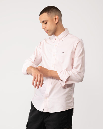GANT Mens Slim Fit Long Sleeve Oxford Shirt - 662 Light Pink
