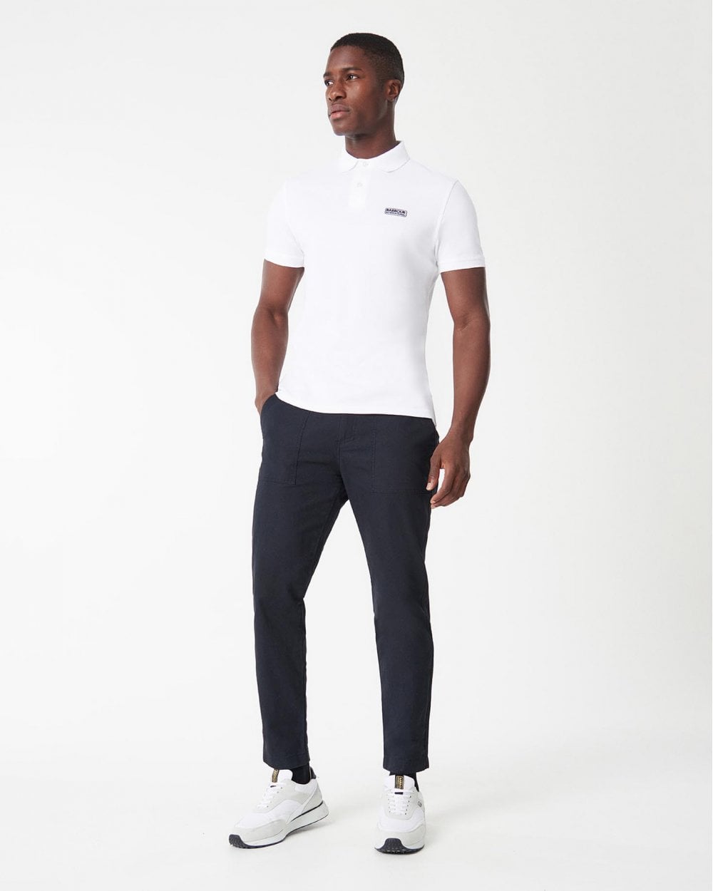 Barbour International Essential Short Sleeve Mens Polo - White