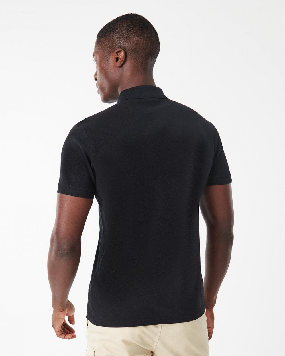 Barbour International Essential Short Sleeve Mens Polo - Black/Yellow
