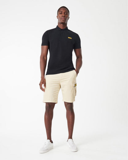 Barbour International Essential Short Sleeve Mens Polo - Black/Yellow