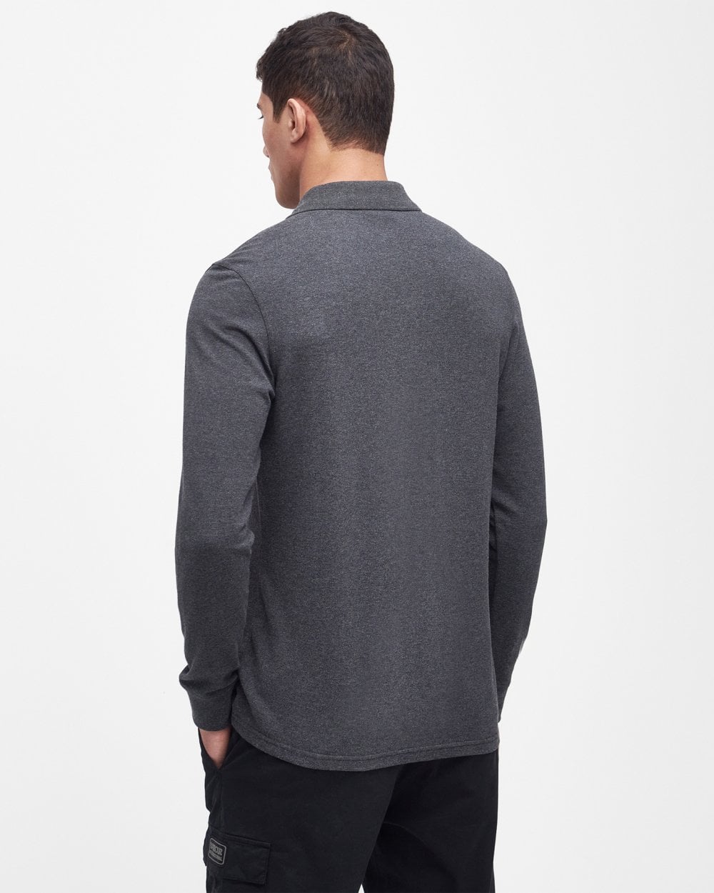 Barbour International Essential Mens Long Sleeve Polo - Asphalt Marl