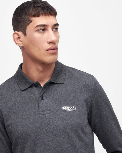Barbour International Essential Mens Long Sleeve Polo - Asphalt Marl