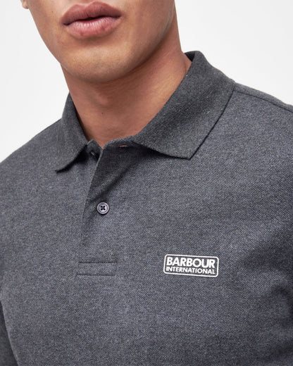 Barbour International Essential Mens Long Sleeve Polo - Asphalt Marl
