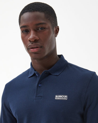 Barbour International Essential Mens Long Sleeve Polo - International Navy