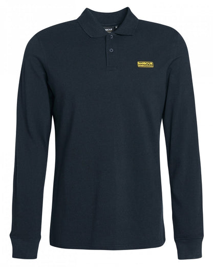 Barbour International Essential Mens Long Sleeve Polo - Black/Yellow