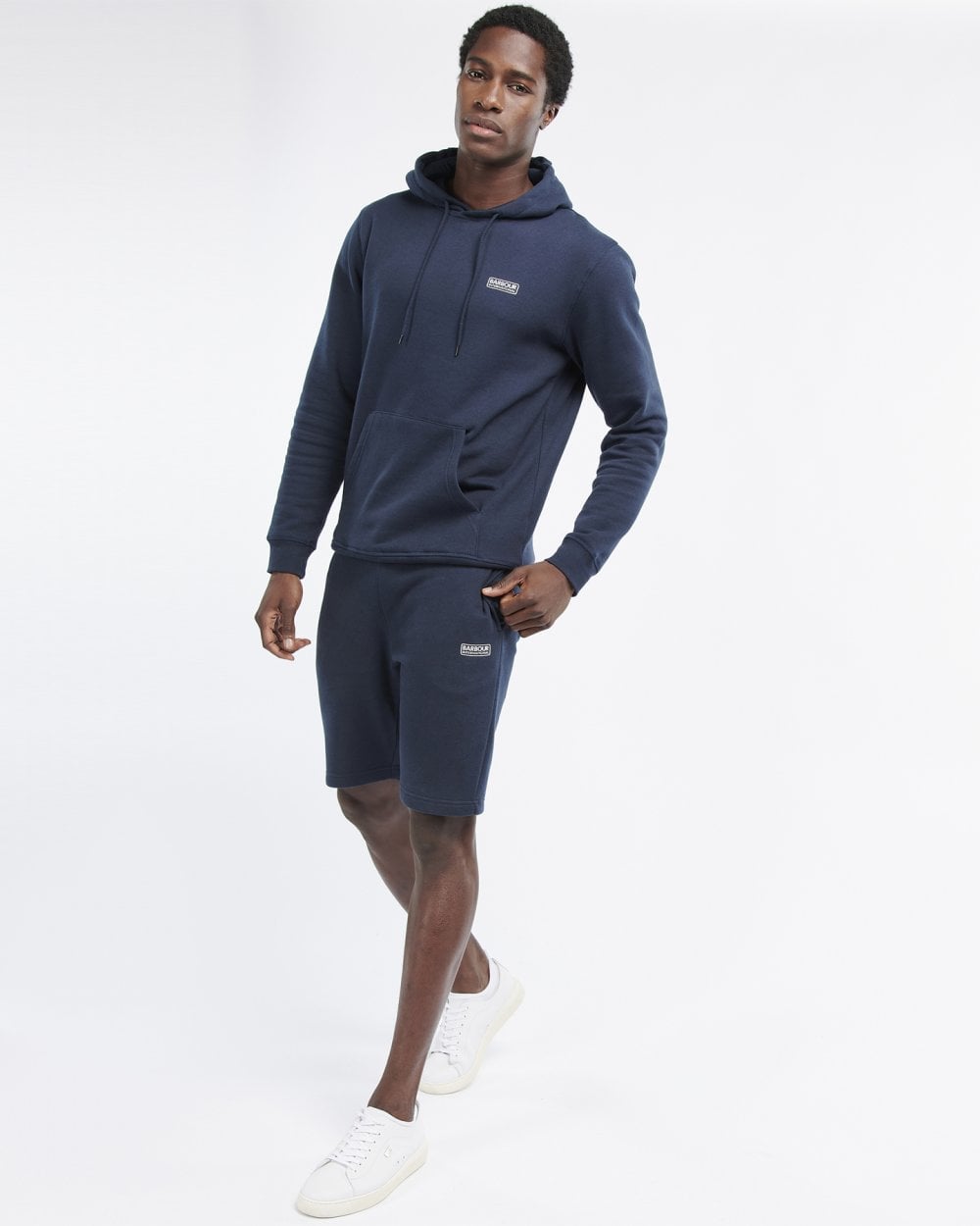 Barbour International Small Logo Mens Hoodie - Navy