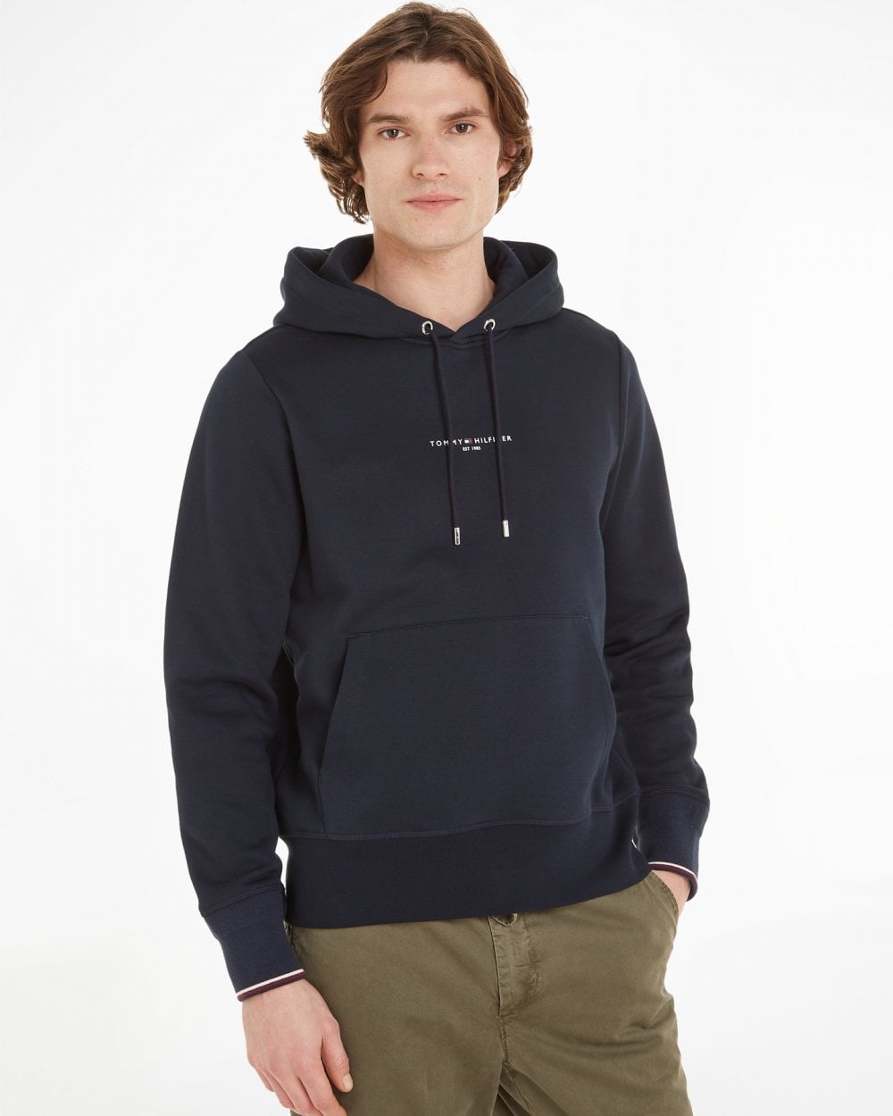 Tommy Hilfiger Tommy Logo Tipped Mens Hoodie - Desert Sky