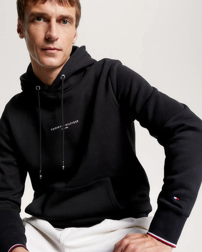 Tommy Hilfiger Tommy Logo Tipped Mens Hoodie - Black
