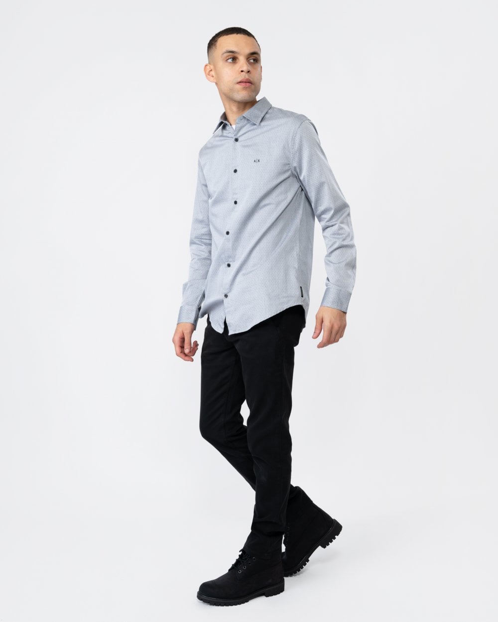 Armani Exchange Mens Long Sleeve Microdot Shirt