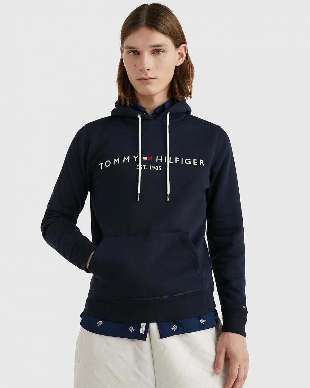 Tommy Hilfiger Mens Core Tommy Logo Hoodie Sky Captain – CHO