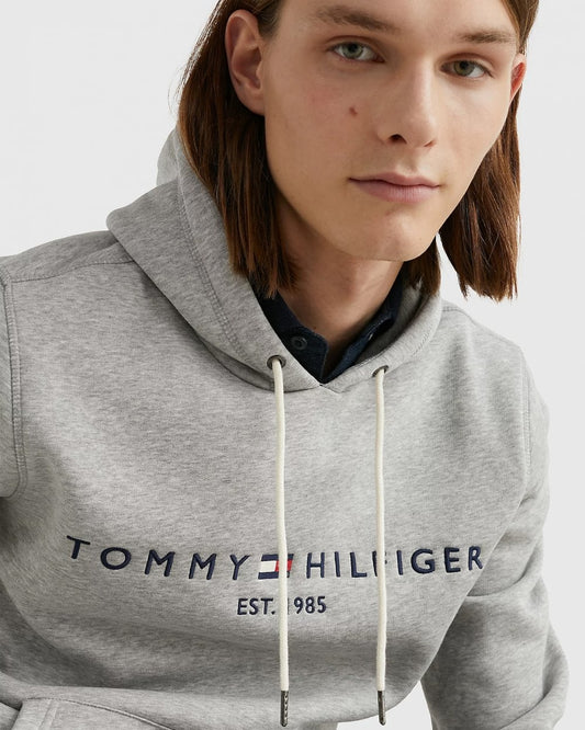 Tommy Hilfiger Mens Core Tommy Logo Hoodie - Cloud Heather
