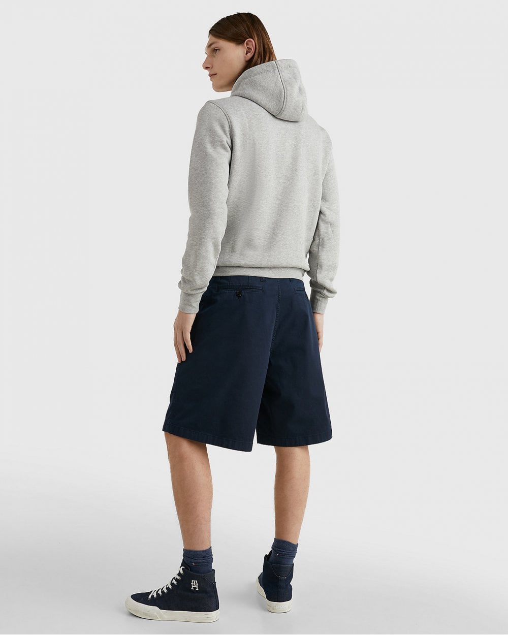 Tommy Hilfiger Mens Core Tommy Logo Hoodie - Cloud Heather
