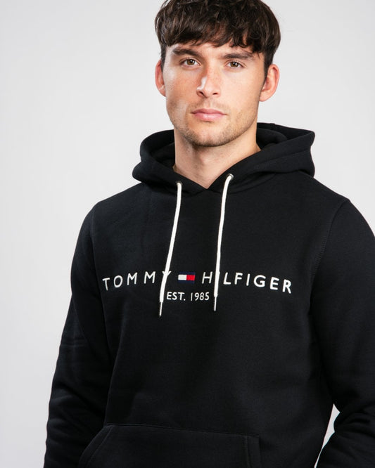 Tommy Hilfiger Mens Core Tommy Logo Hoodie - Jet Black