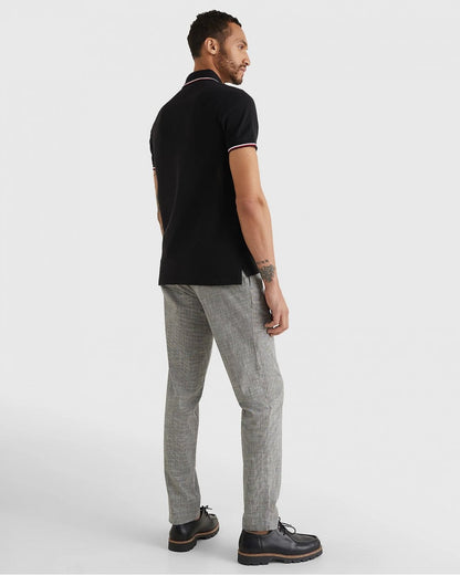 Tommy Hilfiger Slim Mens Tipped Polo - Black