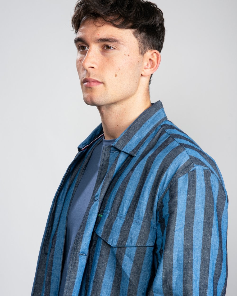 Tommy Hilfiger Striped Cotton and Linen Mens Shirt