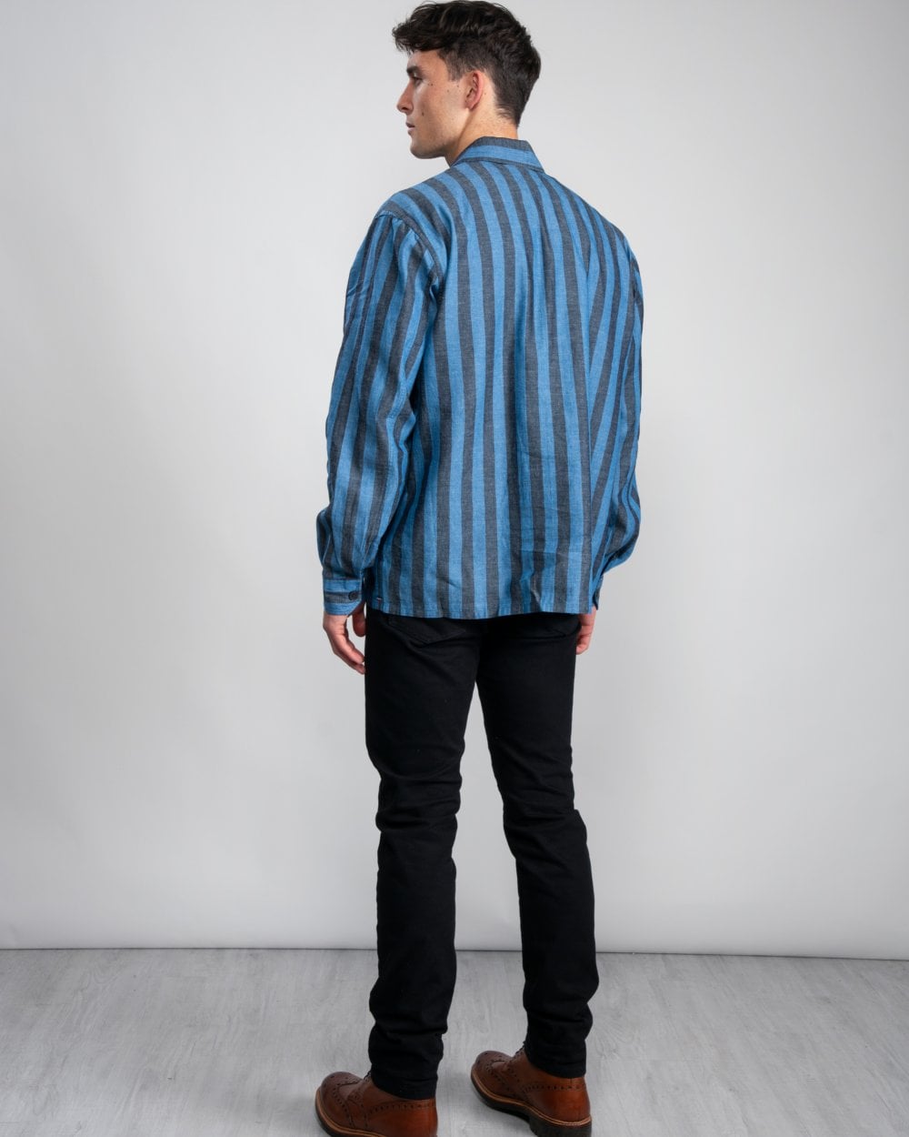 Tommy Hilfiger Striped Cotton and Linen Mens Shirt