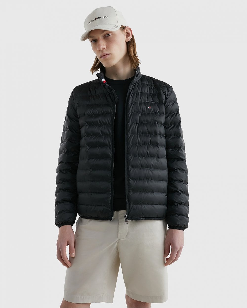 Tommy Hilfiger Core Packable Mens Circular Jacket - Black - CHO - Designer Mens Padded Jackets