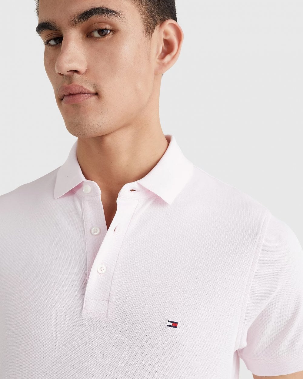 Tommy Hilfiger Core 1985 Slim Mens Polo Shirt - Light Pink