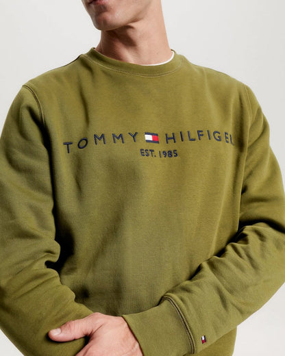 Tommy Hilfiger Tommy Logo Mens Sweatshirt - Putting Green