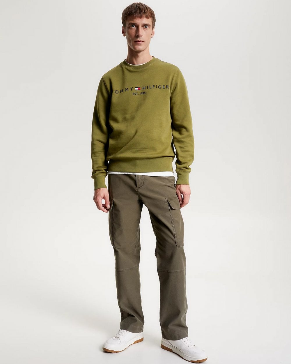 Tommy Hilfiger Tommy Logo Mens Sweatshirt - Putting Green