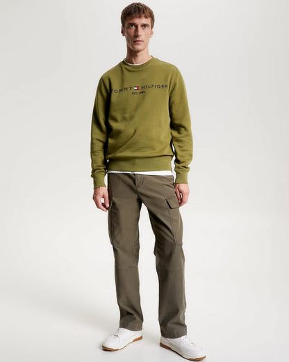 Tommy Hilfiger Tommy Logo Mens Sweatshirt - Putting Green