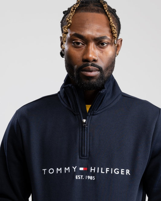 Tommy Hilfiger Tommy Logo Mockneck Mens Sweatshirt - Desert Sky