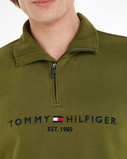 Tommy Hilfiger Tommy Logo Mockneck Mens Sweatshirt - Putting Green