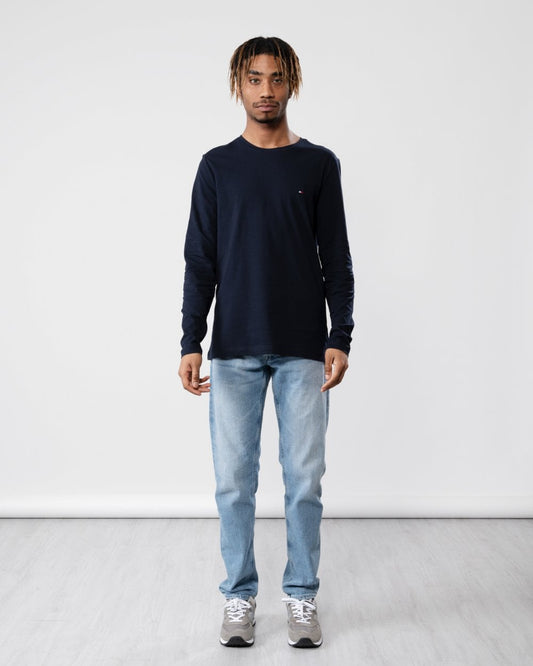 Tommy Hilfiger Stretch Slim Fit Mens Long Sleeve T-Shirt - Desert Sky