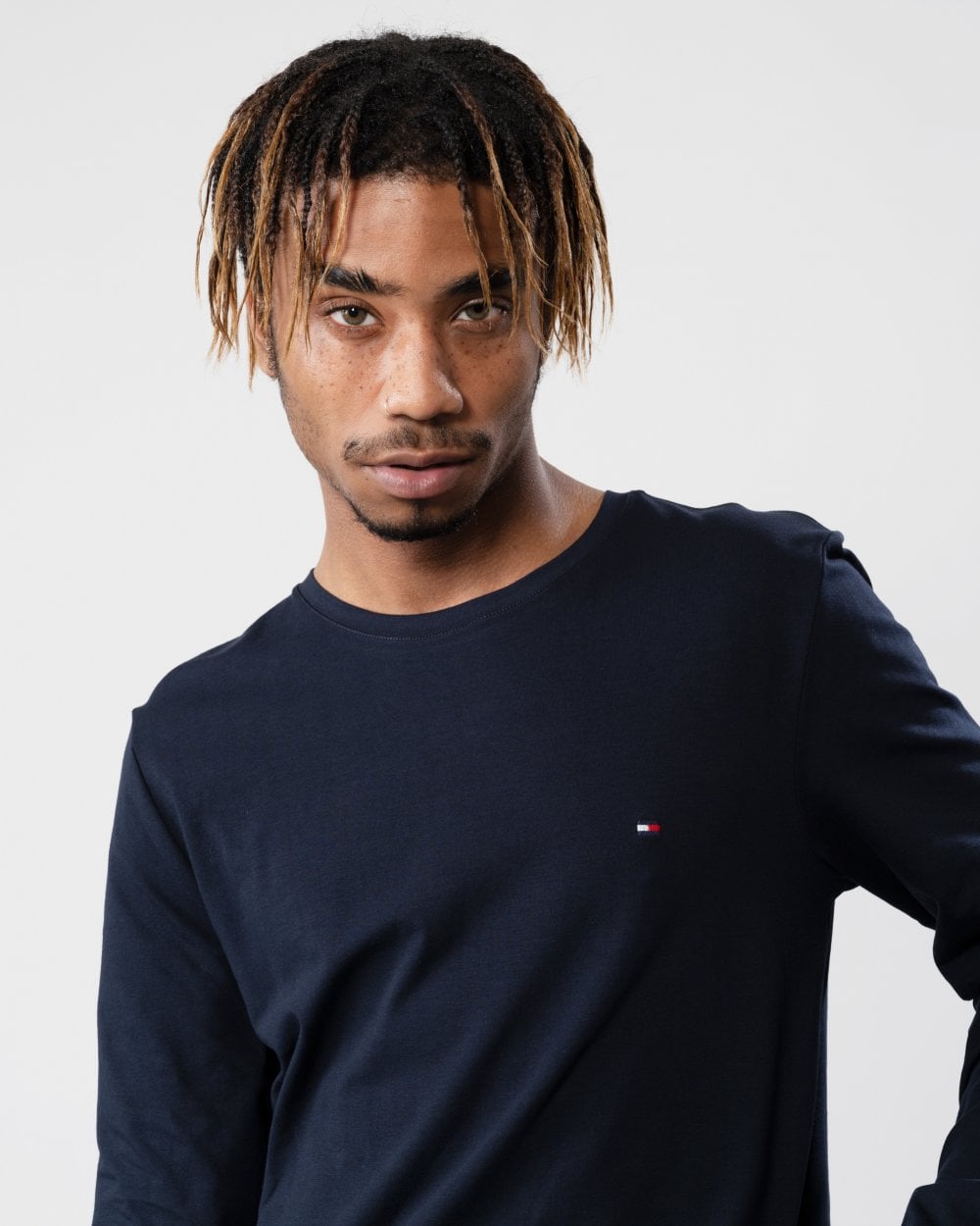 Tommy Hilfiger Stretch Slim Fit Mens Long Sleeve T-Shirt - Desert Sky