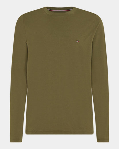 Tommy Hilfiger Stretch Slim Fit Mens Long Sleeve T-Shirt - Putting Green