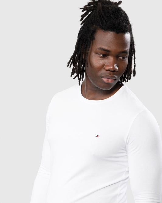 Tommy Hilfiger Stretch Slim Fit Mens Long Sleeve T-Shirt - White