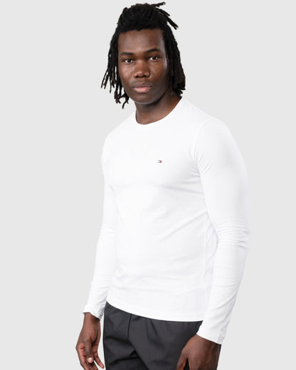 Tommy Hilfiger Stretch Slim Fit Mens Long Sleeve T-Shirt - White