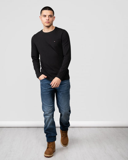 Tommy Hilfiger Stretch Slim Fit Mens Long Sleeve T-Shirt - Black