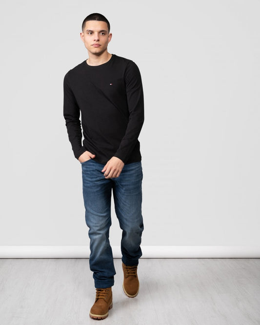 Tommy Hilfiger Stretch Slim Fit Mens Long Sleeve T-Shirt - Black