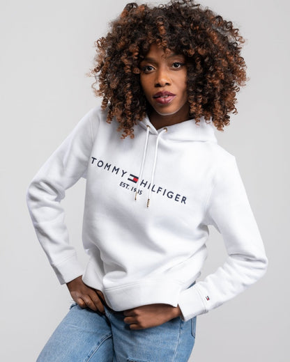 Tommy Hilfiger Heritage Logo Womens Hoodie - White