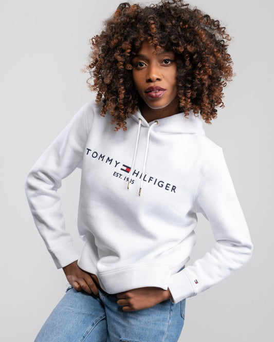 Tommy Hilfiger Heritage Logo Womens Hoodie - White