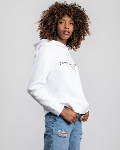 Tommy Hilfiger Heritage Logo Womens Hoodie - White