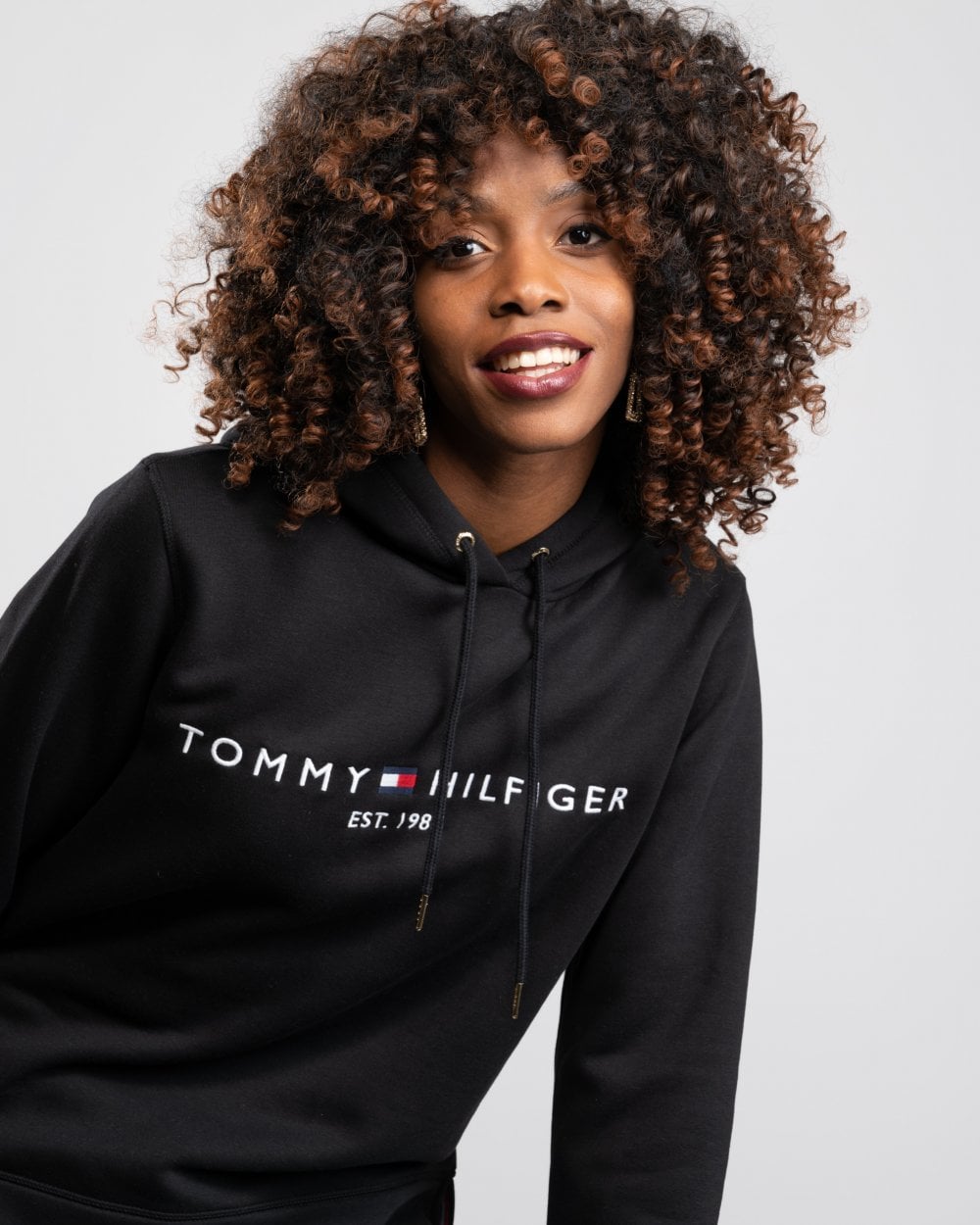 Tommy Hilfiger Heritage Logo Womens Hoodie - Black