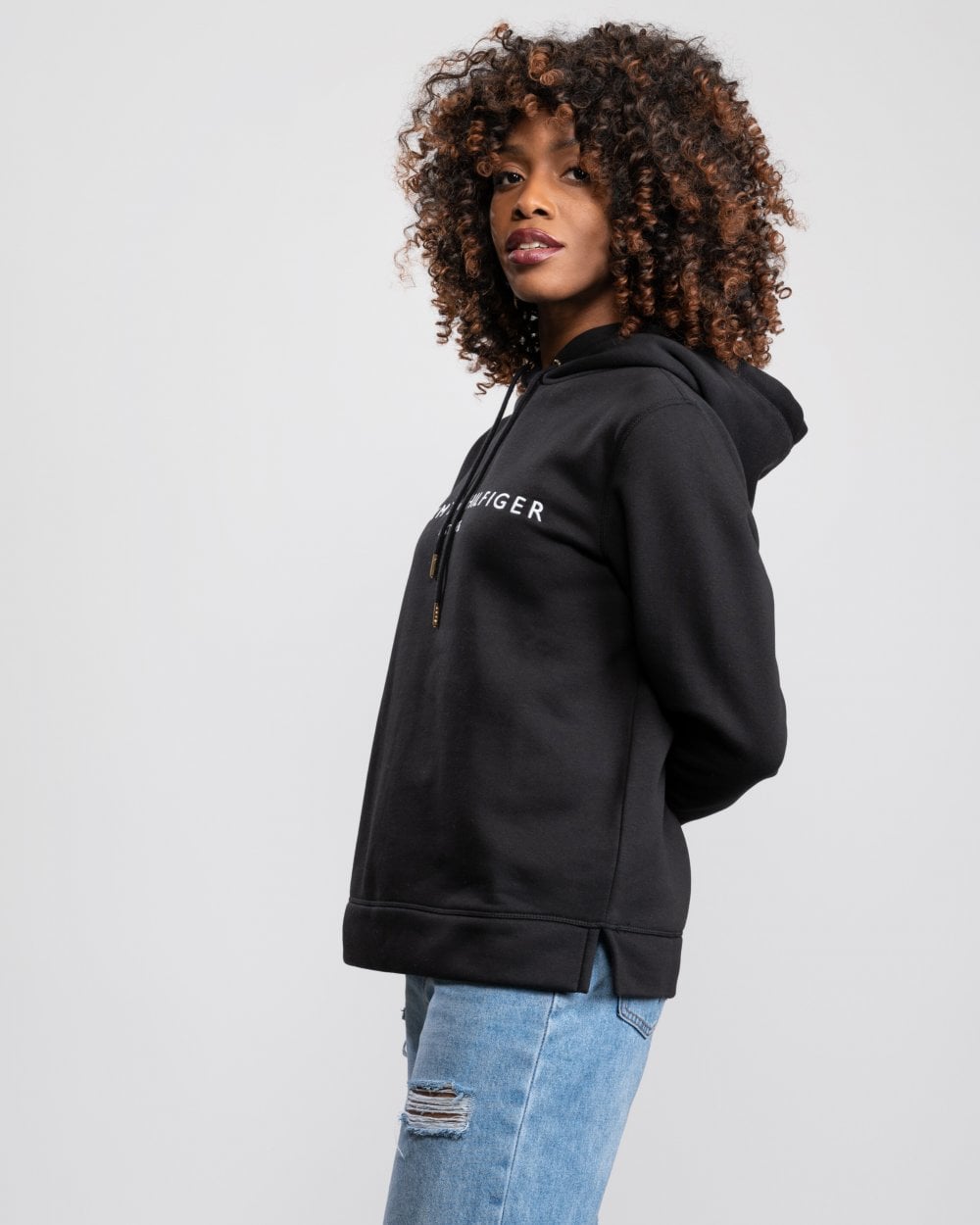 Tommy Hilfiger Heritage Logo Womens Hoodie - Black
