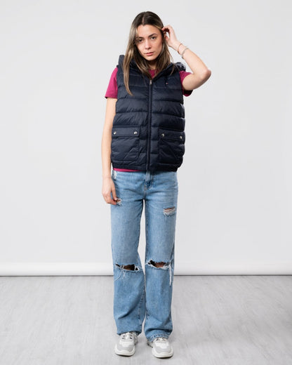 Tommy Hilfiger Lightweight Padded Womens Hooded Vest - Desert Sky