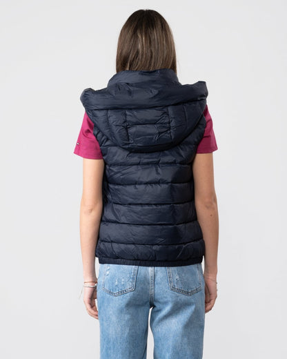 Tommy Hilfiger Lightweight Padded Womens Hooded Vest - Desert Sky