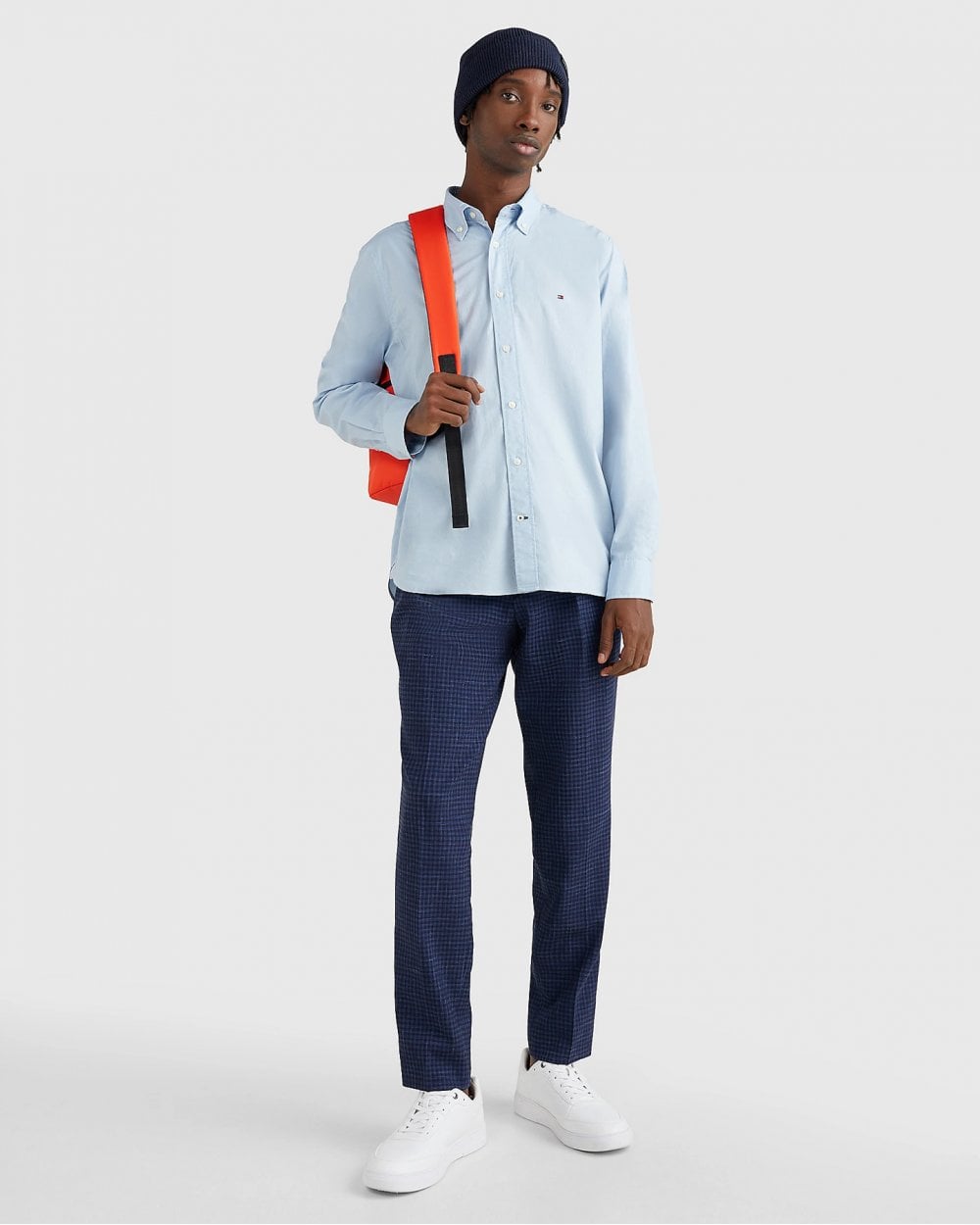 Tommy Hilfiger Core Flex Mens Long Sleeve Poplin Shirt - Calm Blue