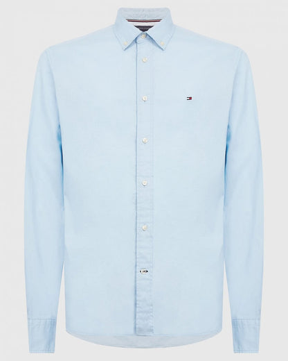 Tommy Hilfiger Core Flex Mens Long Sleeve Poplin Shirt - Calm Blue